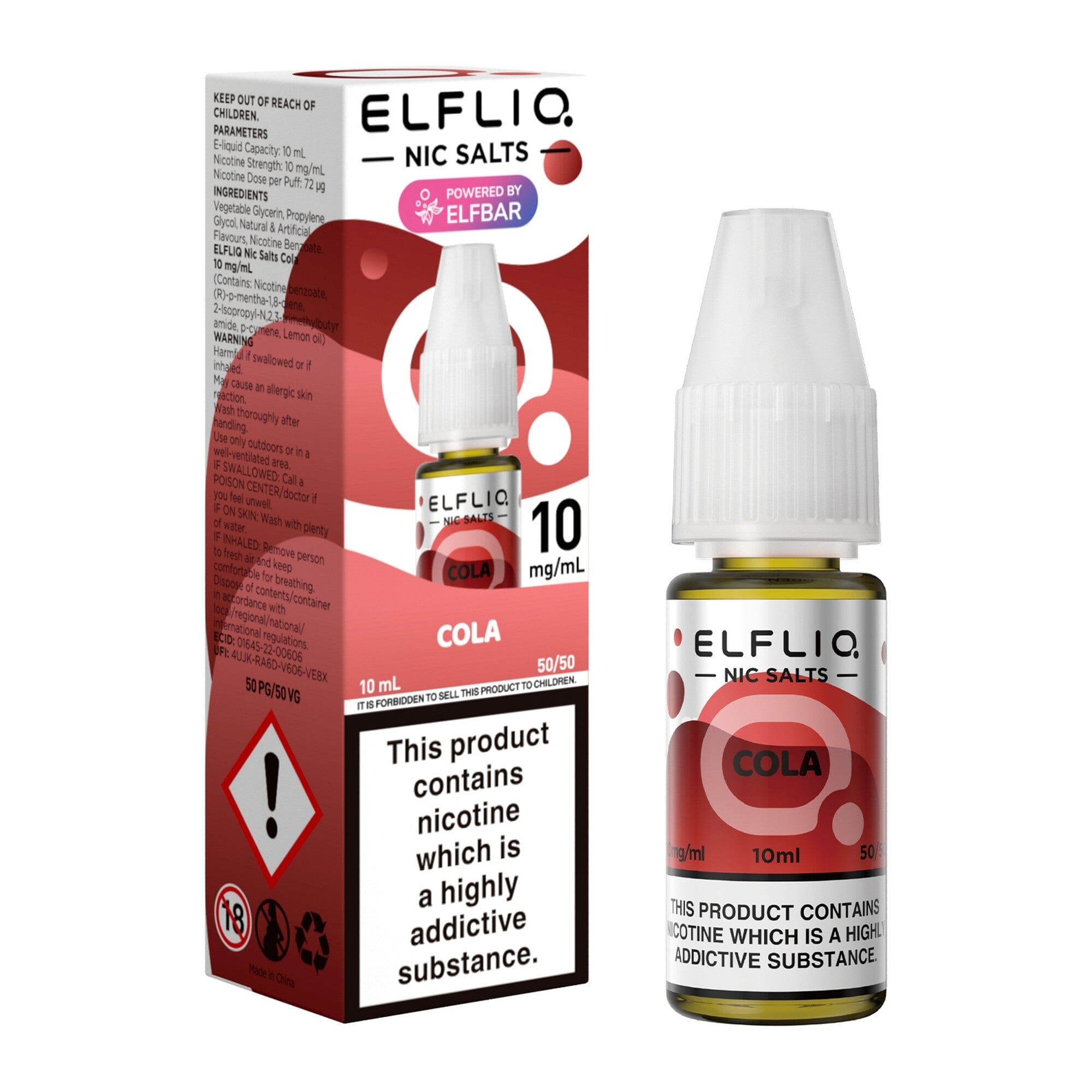 ELFLIQ by ELFBAR Nicotine Salt E-Liquid Cola 10MG - Medium Nicotine 
