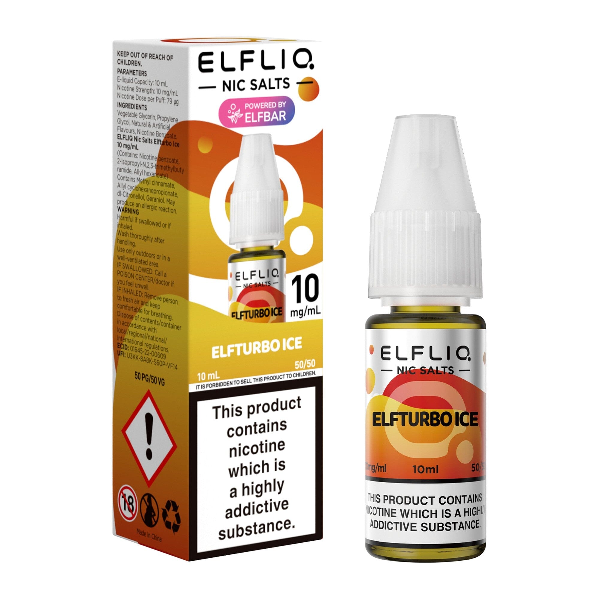 ELFLIQ by ELFBAR Nicotine Salt E-Liquid Elfbull Ice 10MG - Medium Nicotine 