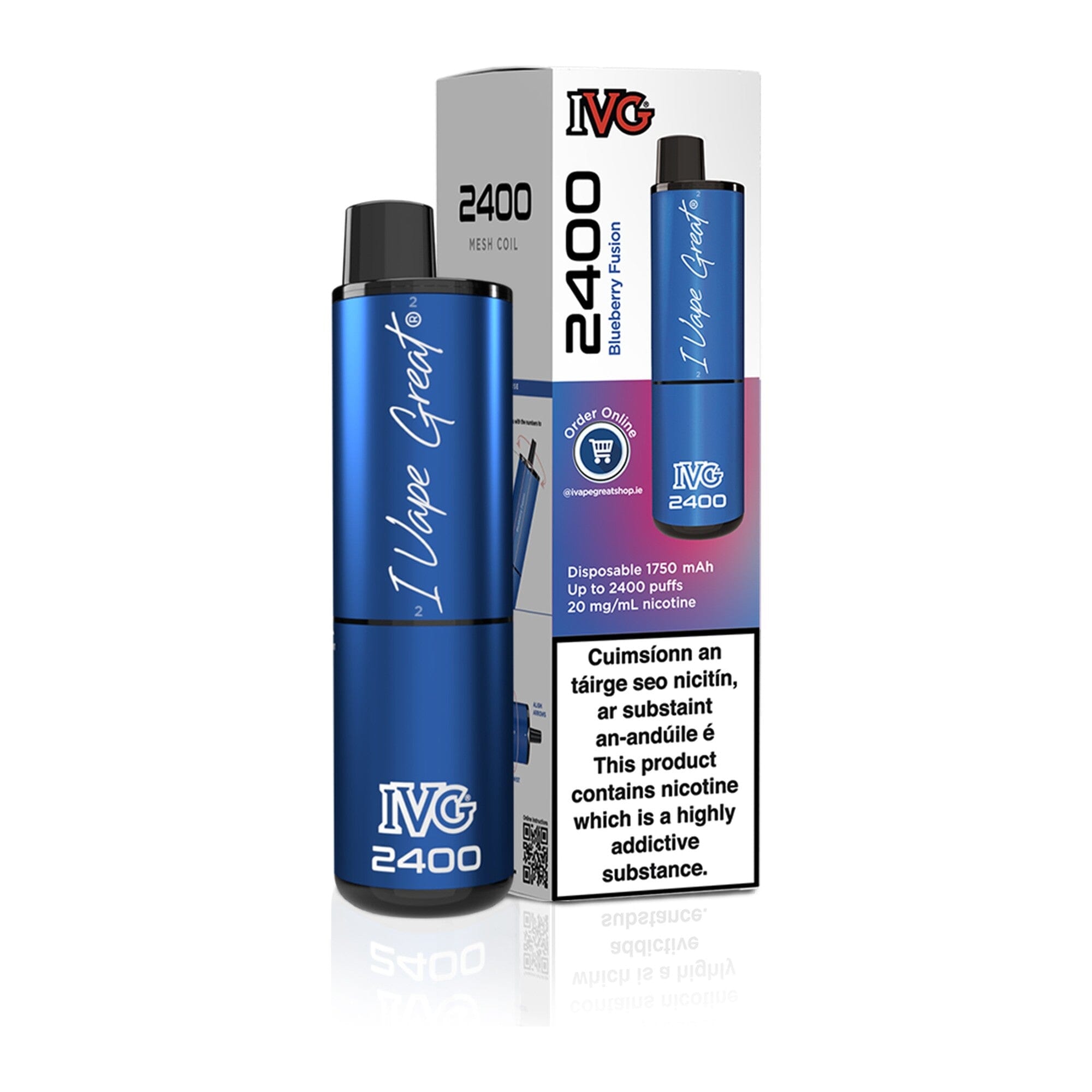 IVG 2400 Disposable Vape Kit Blueberry Fusion 