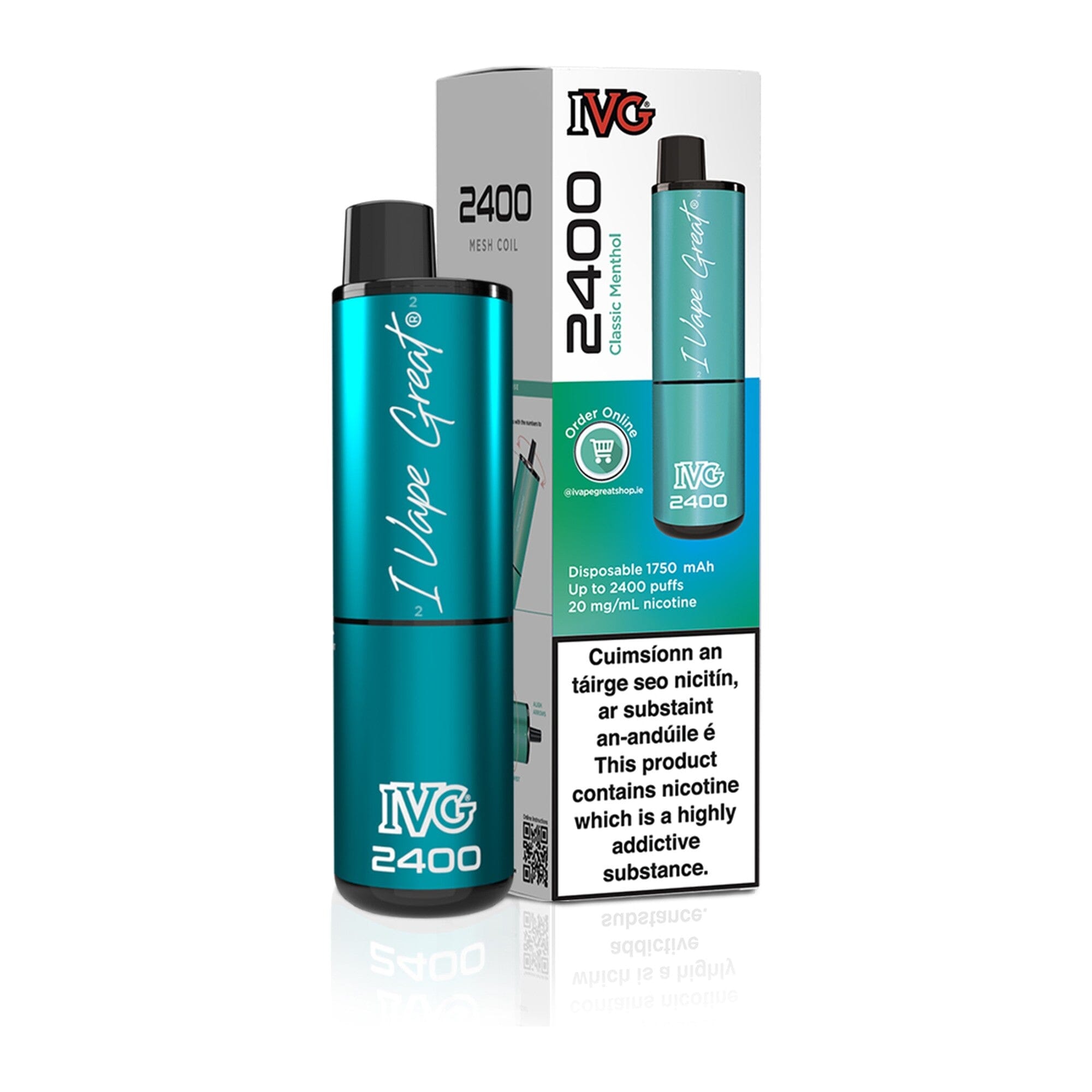 IVG 2400 Disposable Vape Kit Classic Menthol 