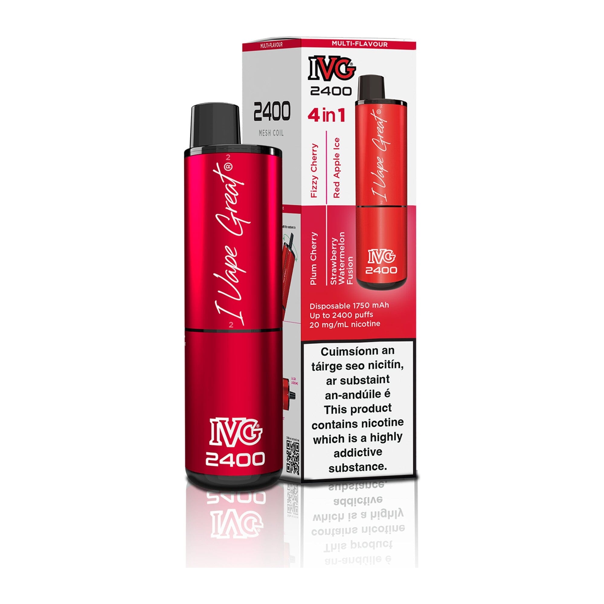 IVG 2400 Disposable Vape Kit Multi Flavour: Red Edition 