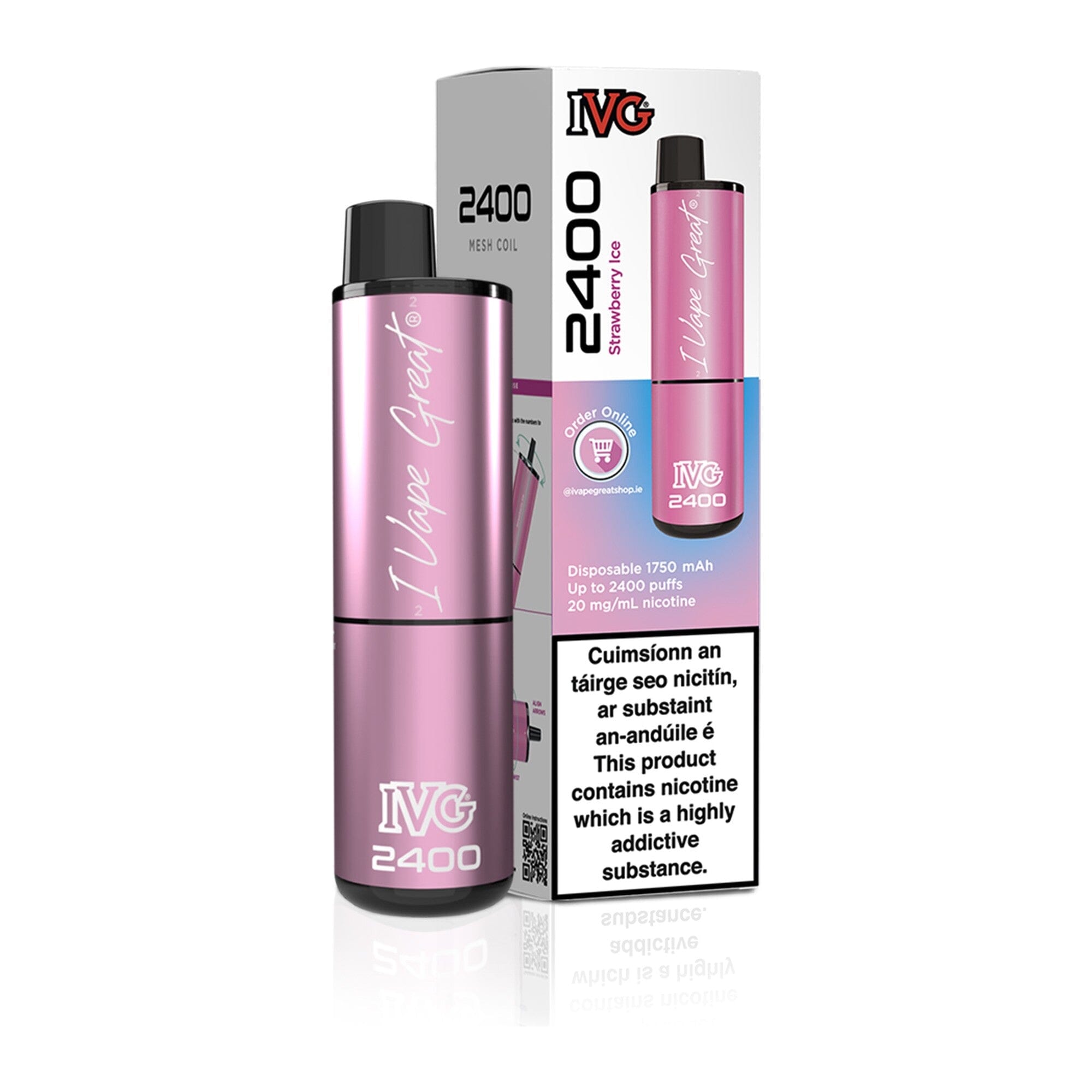 IVG 2400 Disposable Vape Kit Strawberry Ice 