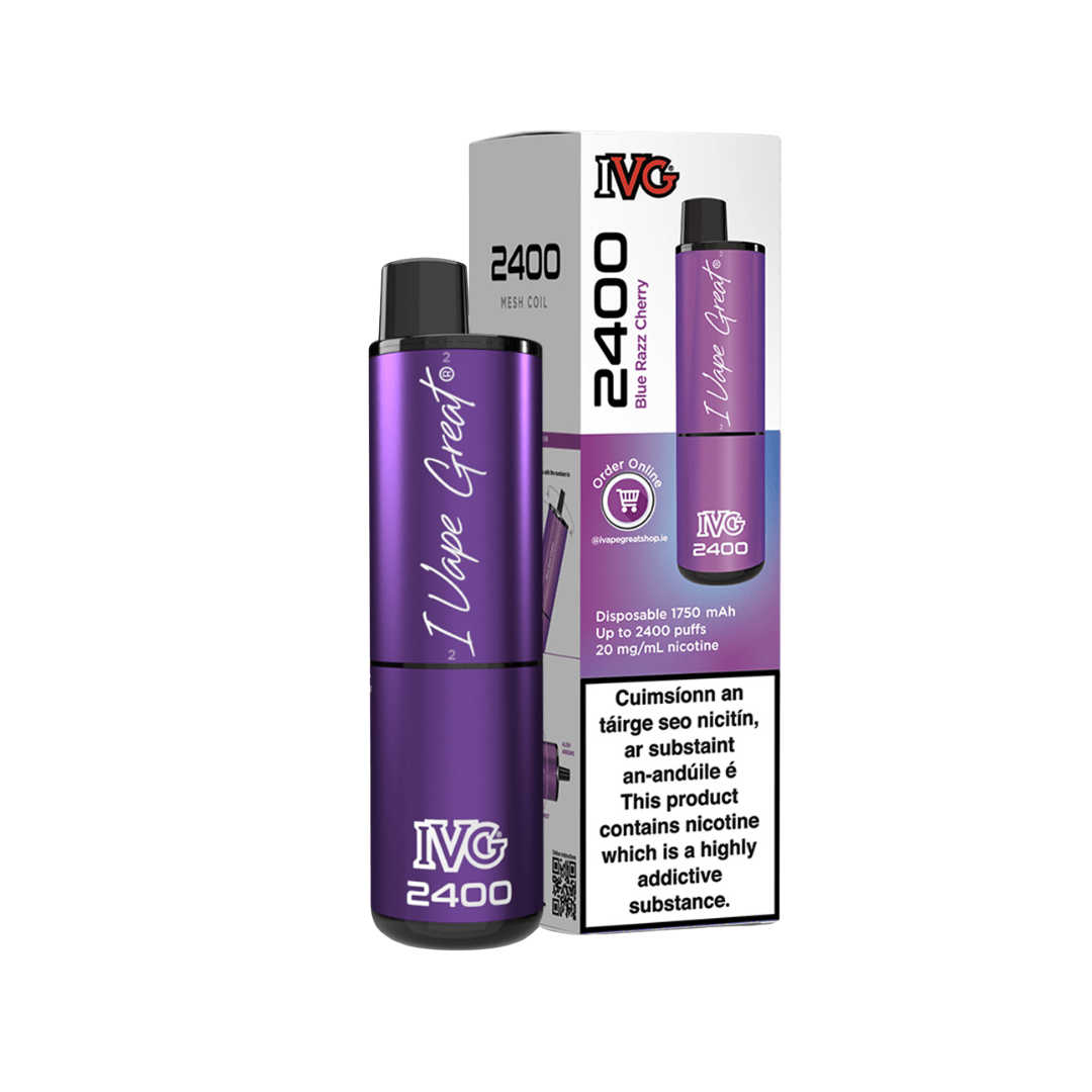 IVG 2400 Disposable Vape Kit Blue Razz Cherry 
