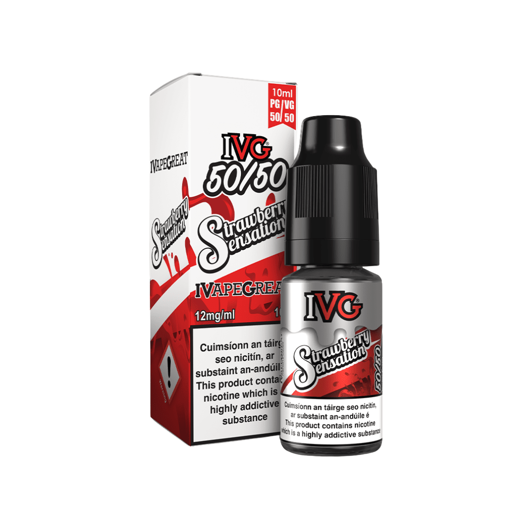 IVG 50/50 Fruit Range E-Liquid Strawberry Sensation 12MG - Medium Nicotine 