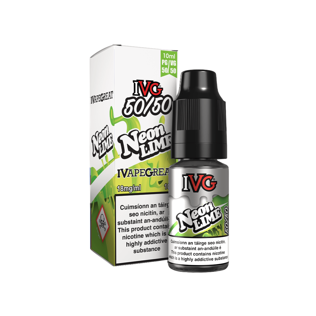 IVG 50/50 Fruit Range E-Liquid Neon Lime 18MG - High Nicotine 