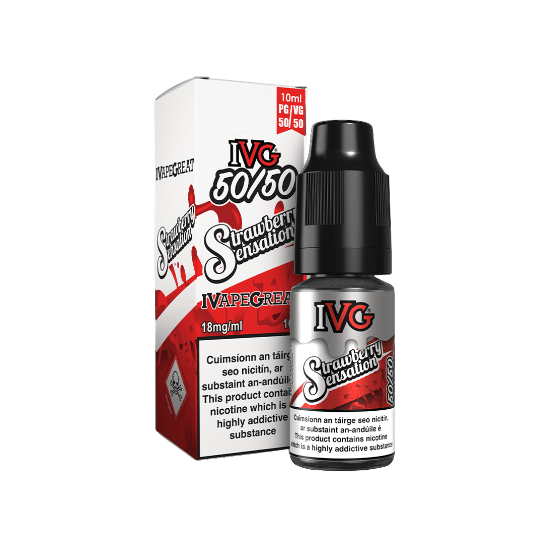 IVG 50/50 Fruit Range E-Liquid Strawberry Sensation 18MG - High Nicotine 
