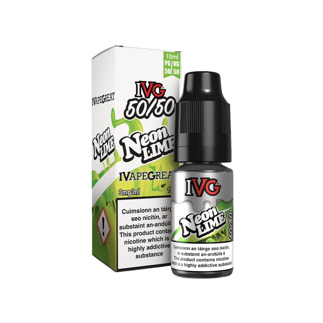 IVG 50/50 Fruit Range E-Liquid Neon Lime 3MG - Very Low Nicotine 
