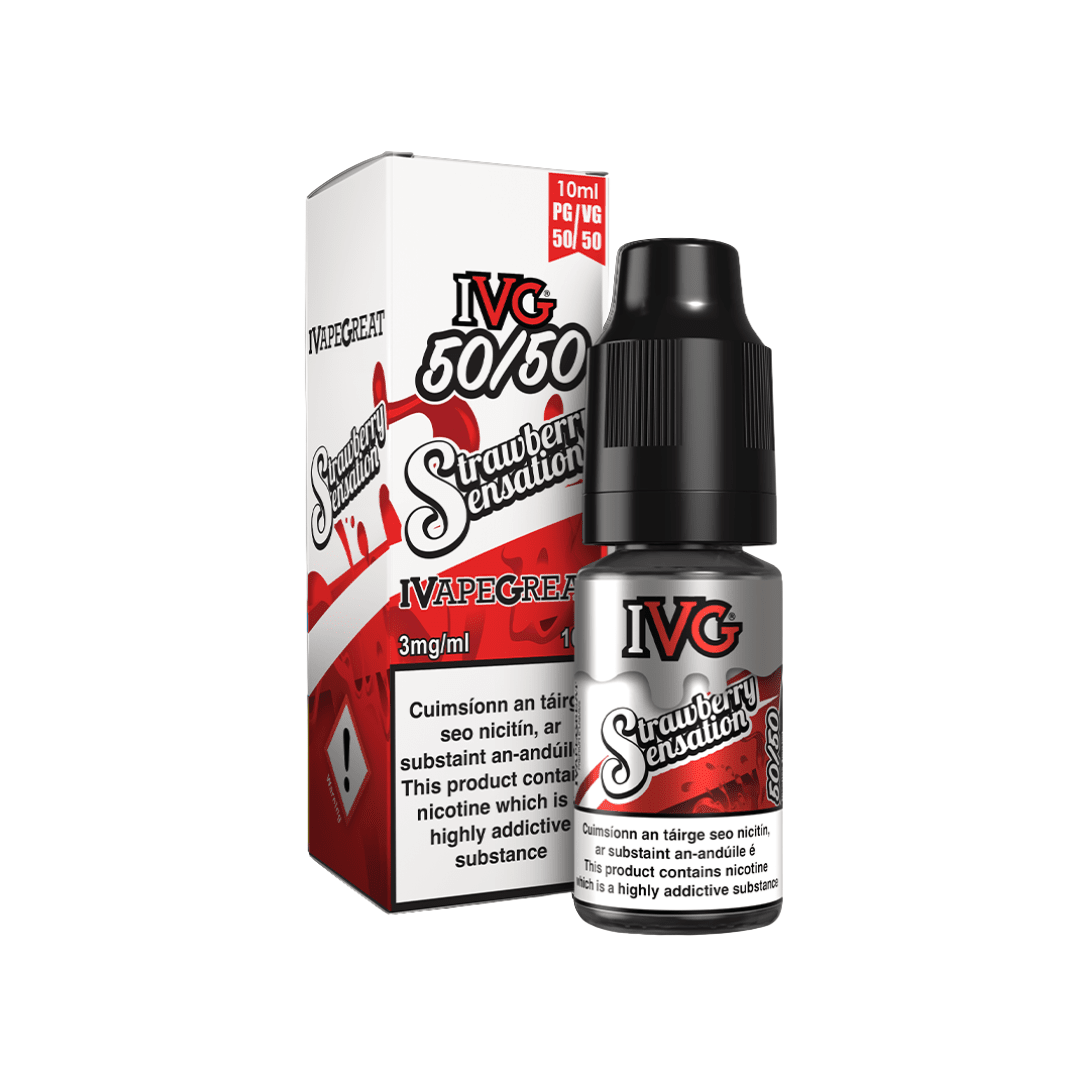 IVG 50/50 Fruit Range E-Liquid Strawberry Sensation 3MG - Very Low Nicotine 
