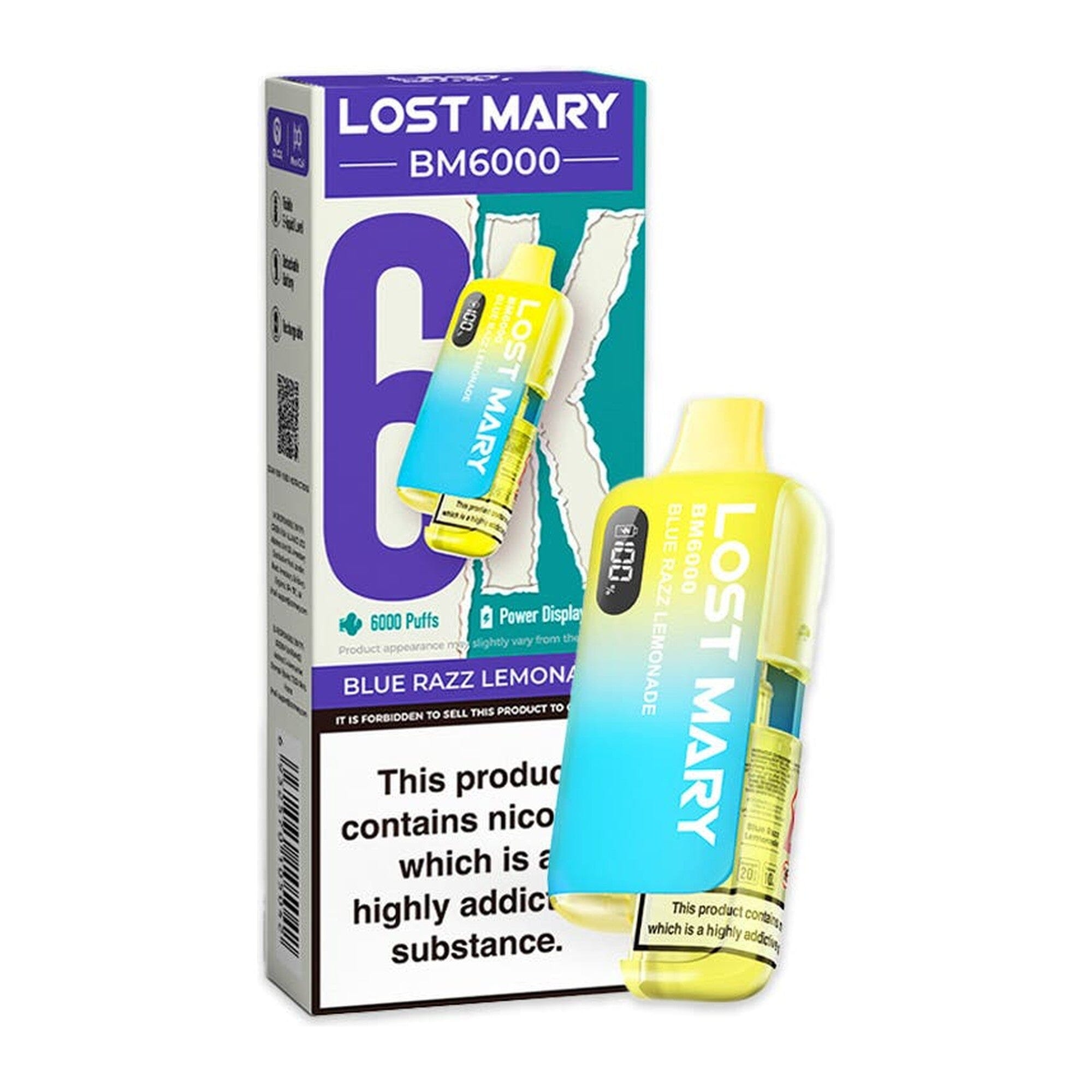 Lost Mary BM6000 Disposable Vape Kit Blue Razz Lemonade 