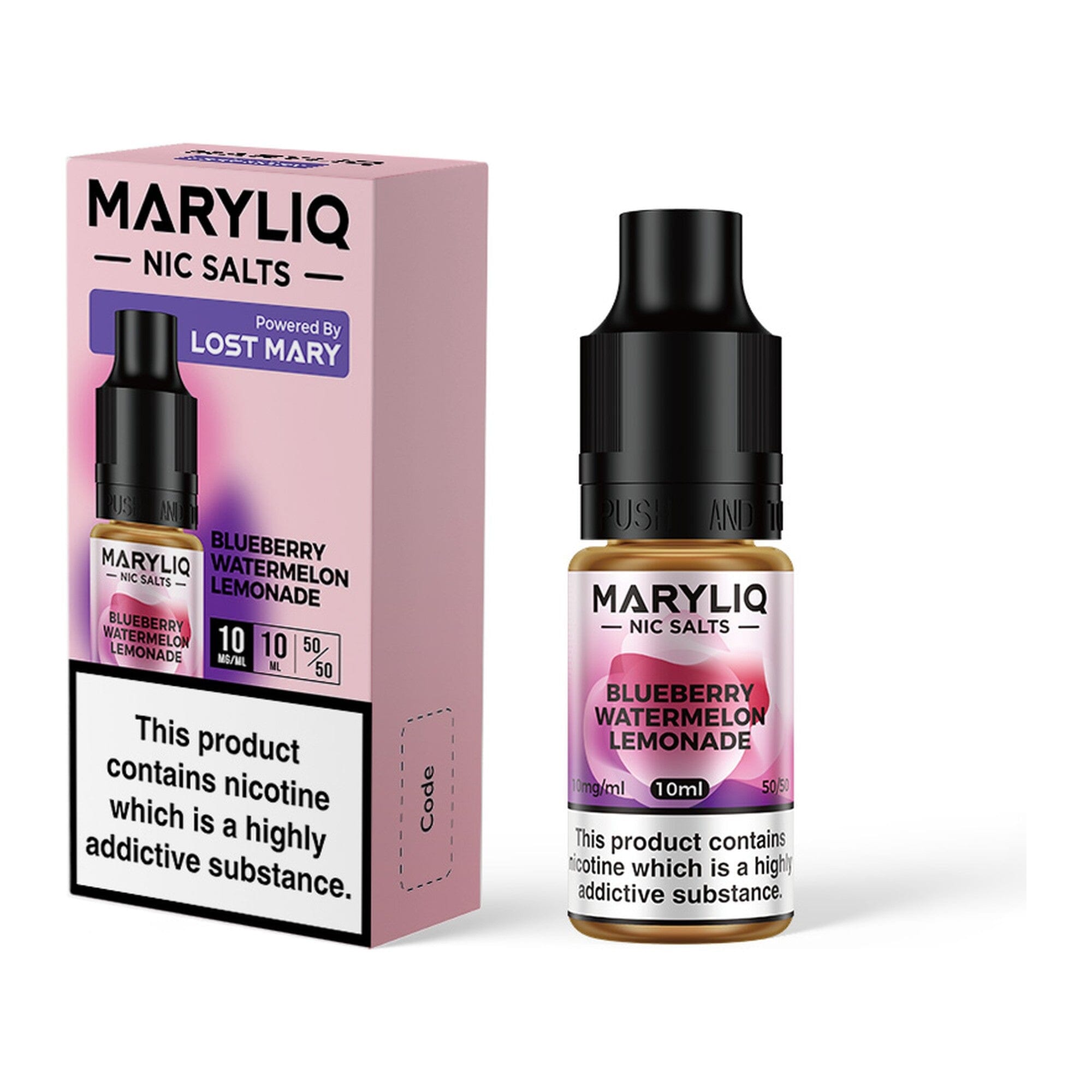 MARYLIQ by Lost Mary Nicotine Salt E-Liquid Blueberry Watermelon Lemonade 10MG - Medium Nicotine 