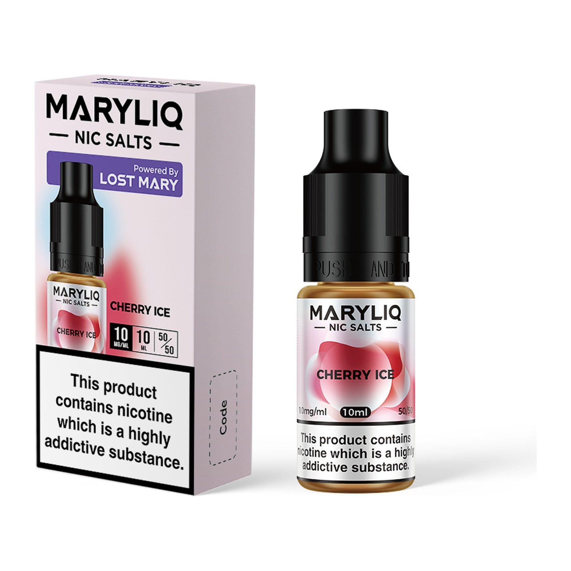 MARYLIQ by Lost Mary Nicotine Salt E-Liquid Cherry Ice 10MG - Medium Nicotine 