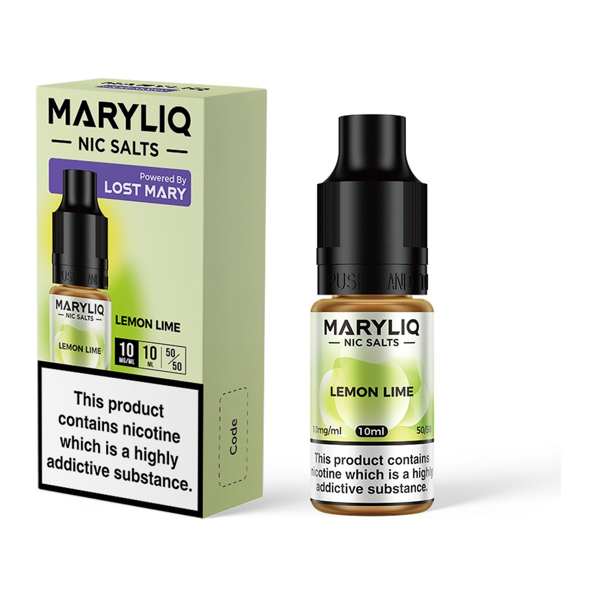 MARYLIQ by Lost Mary Nicotine Salt E-Liquid Lemon Lime 10MG - Medium Nicotine 
