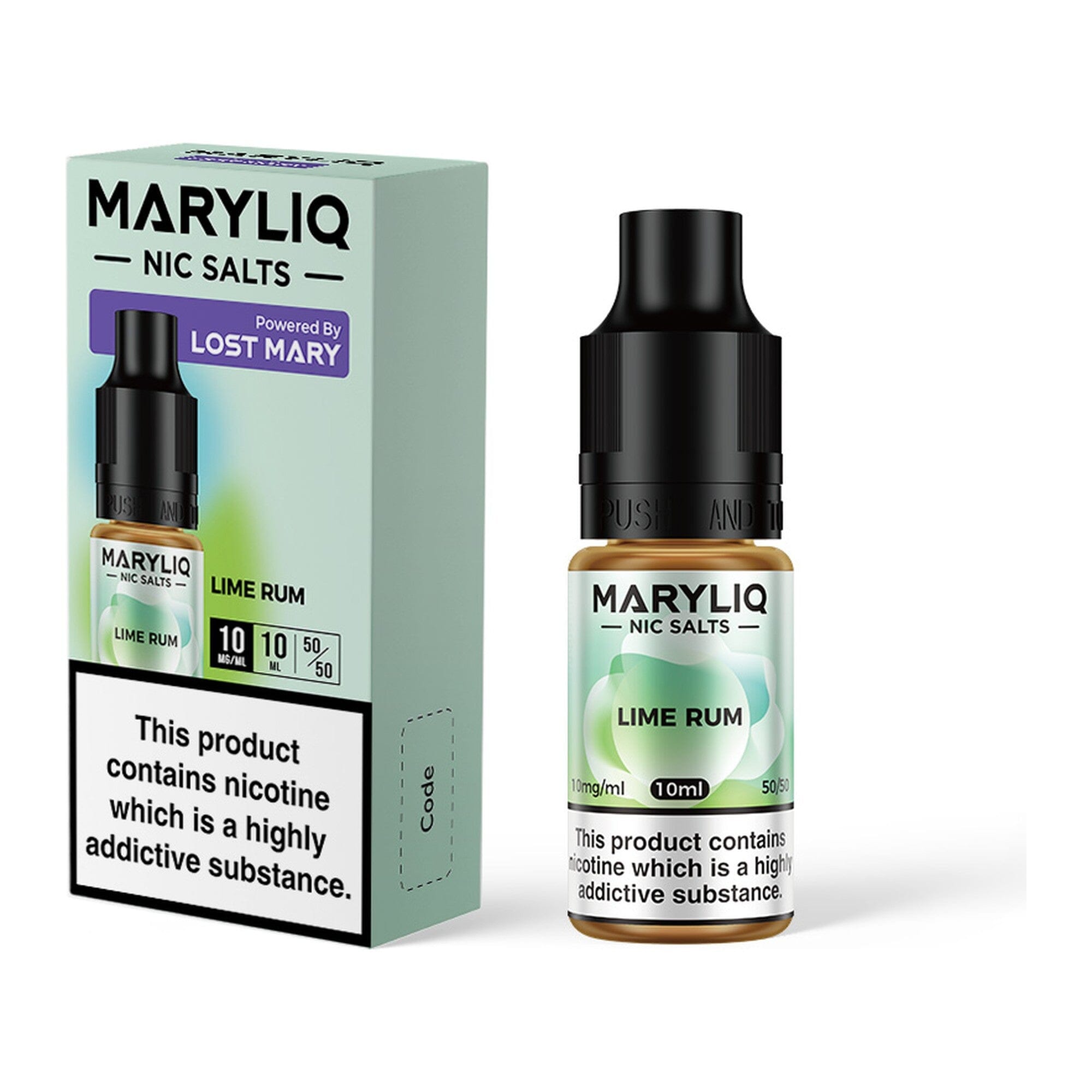 MARYLIQ by Lost Mary Nicotine Salt E-Liquid Lime Rum 10MG - Medium Nicotine 