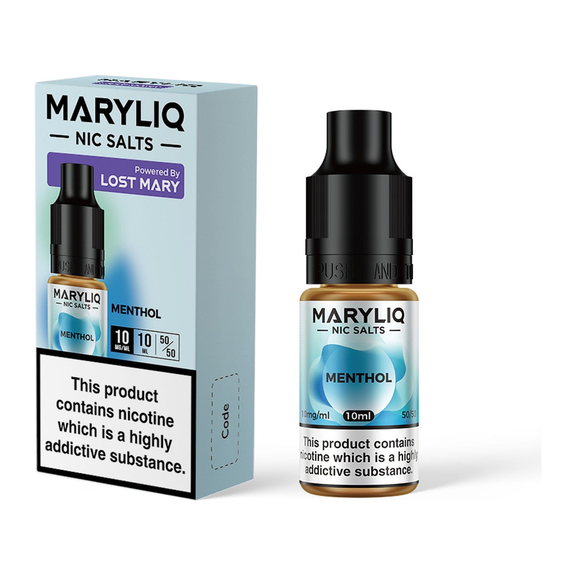 MARYLIQ by Lost Mary Nicotine Salt E-Liquid Menthol 10MG - Medium Nicotine 