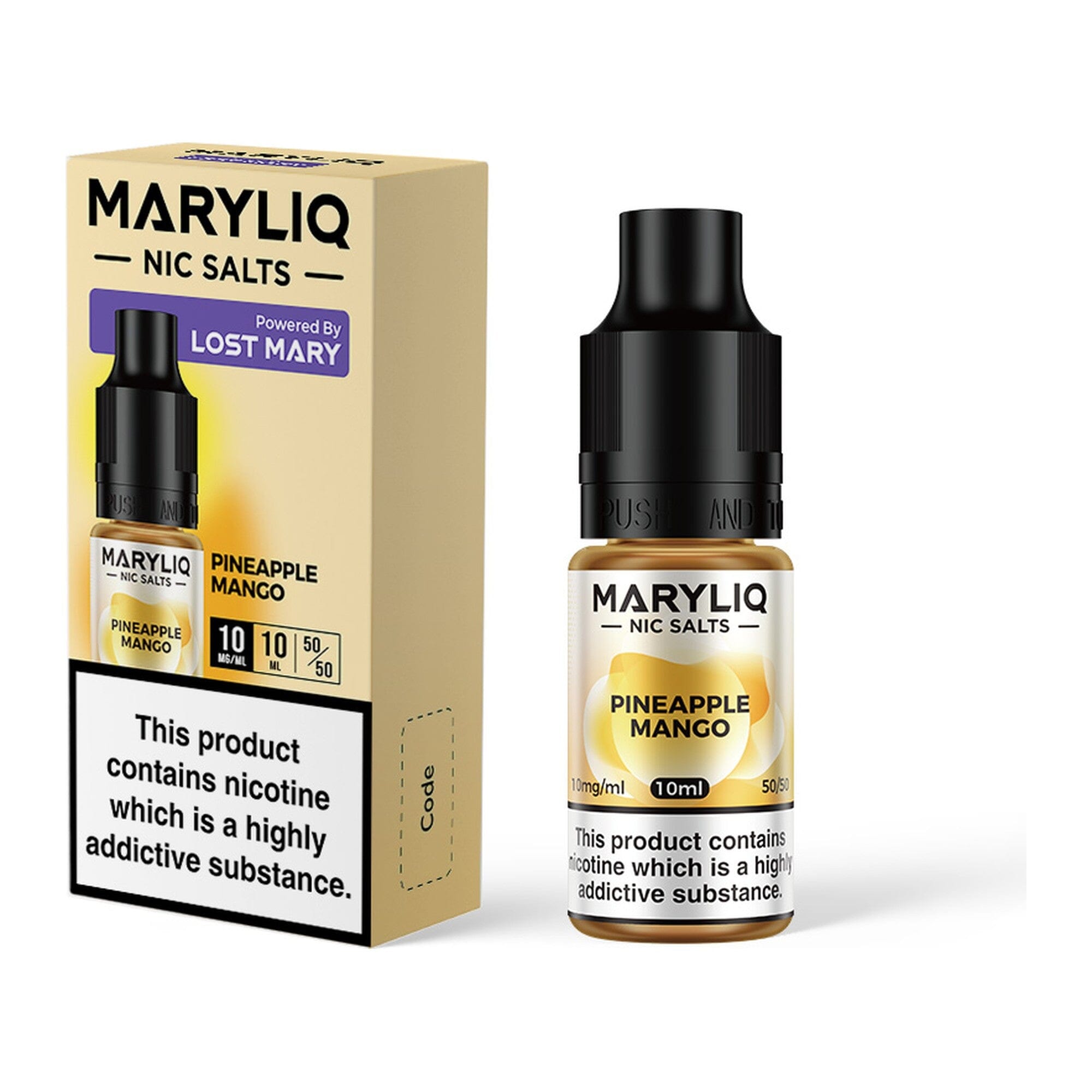 MARYLIQ by Lost Mary Nicotine Salt E-Liquid Pineapple Mango 10MG - Medium Nicotine 