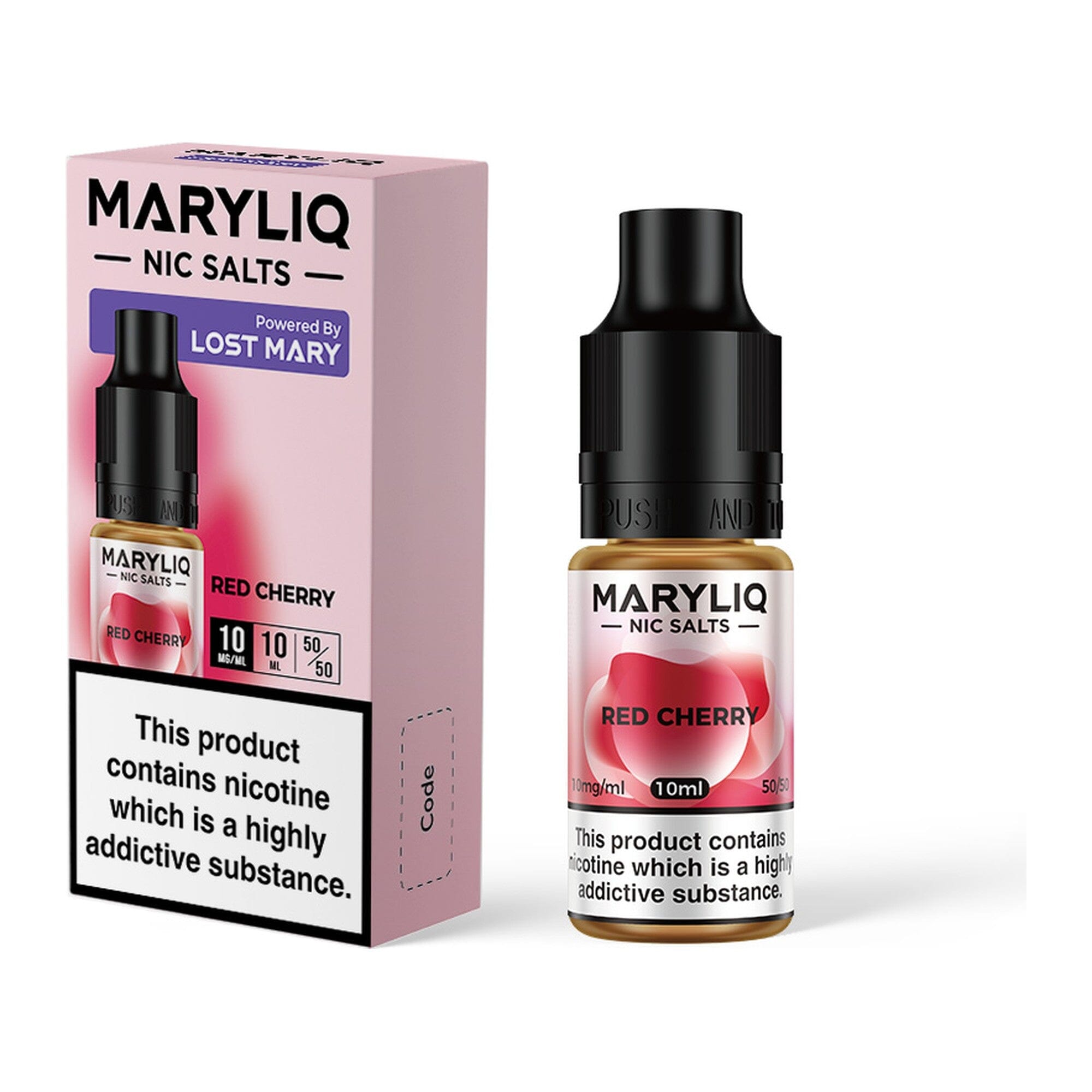 MARYLIQ by Lost Mary Nicotine Salt E-Liquid Red Cherry 10MG - Medium Nicotine 