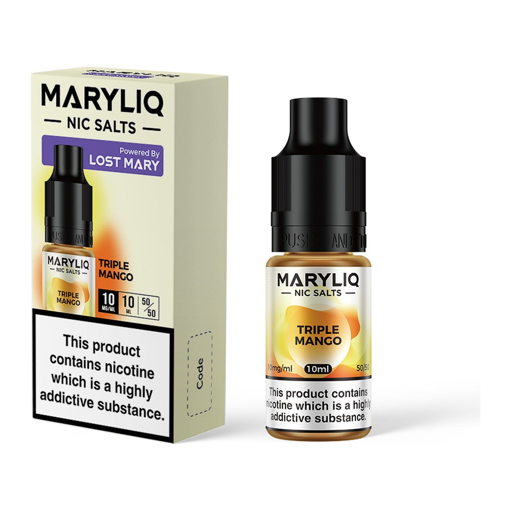 MARYLIQ by Lost Mary Nicotine Salt E-Liquid Triple Mango 10MG - Medium Nicotine 