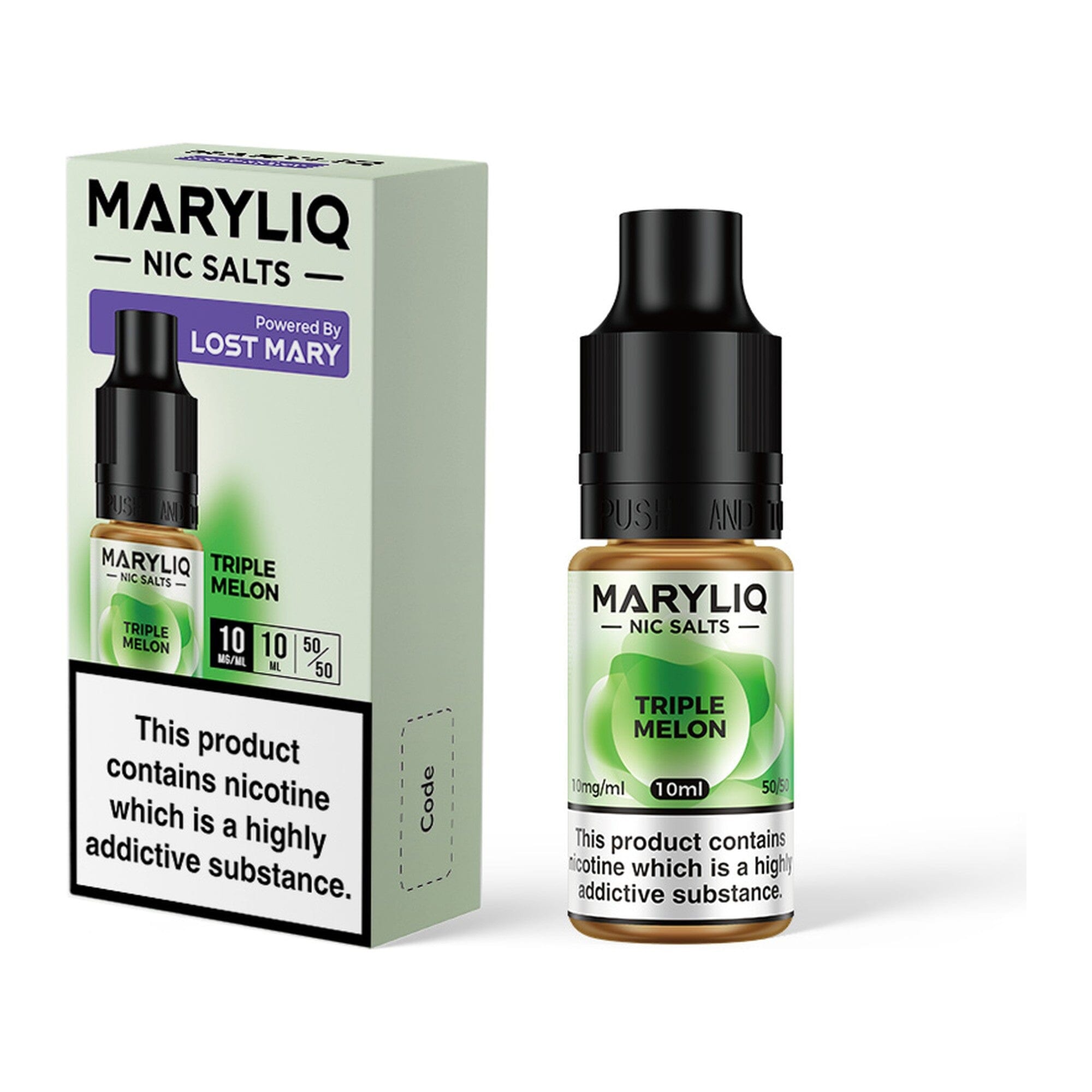 MARYLIQ by Lost Mary Nicotine Salt E-Liquid Triple Melon 10MG - Medium Nicotine 