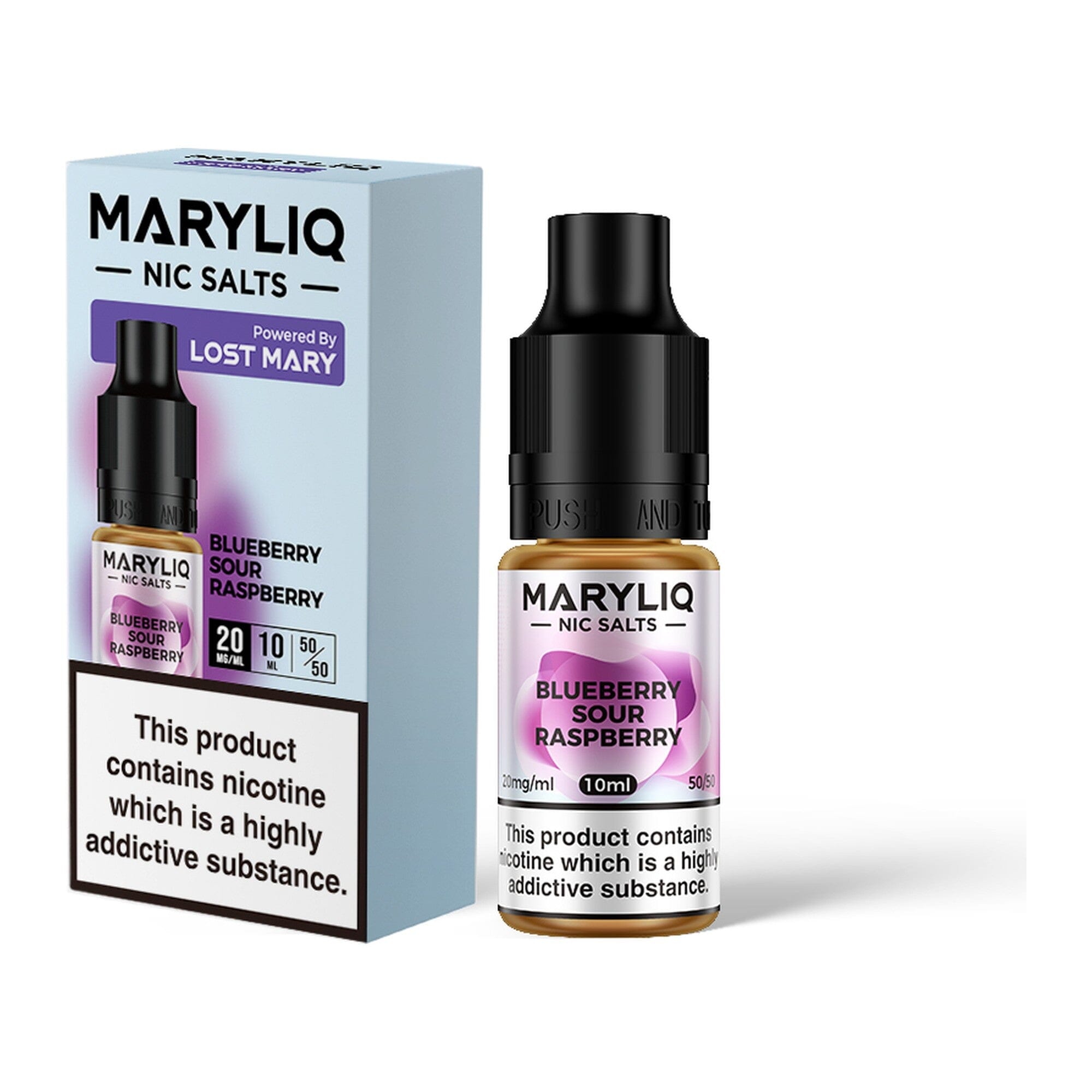 MARYLIQ by Lost Mary Nicotine Salt E-Liquid Blueberry Sour Raspberry 20MG - High Nicotine 