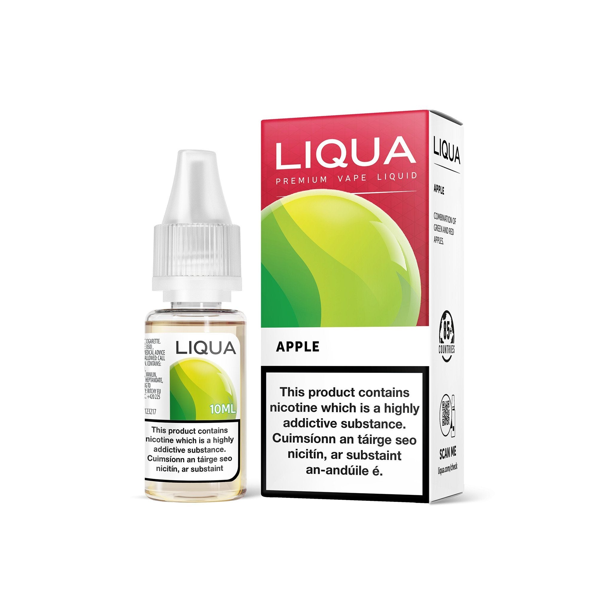 Liqua Fruit & Berry Series E-Liquid Apple 0MG - No Nicotine