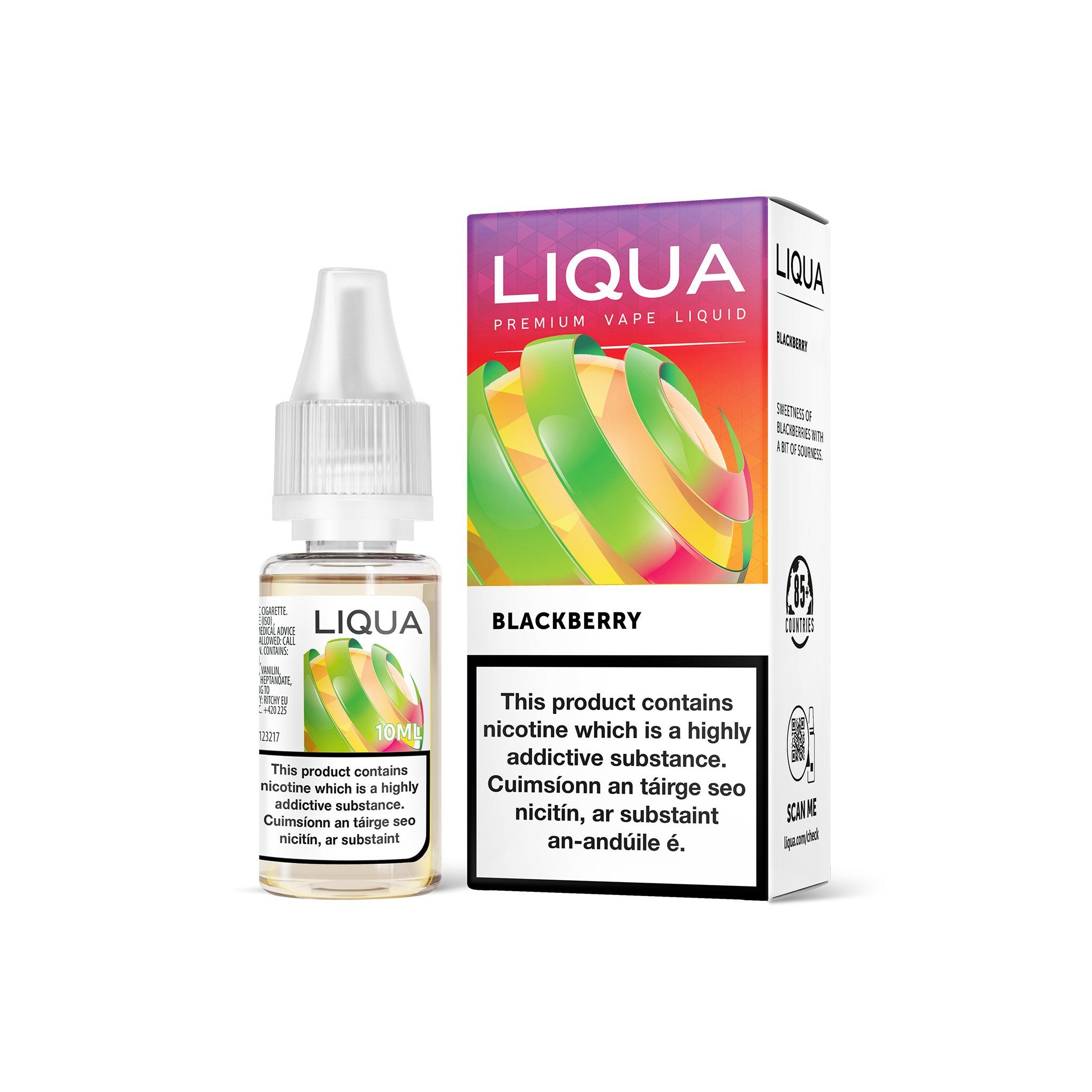 Liqua Fruit & Berry Series E-Liquid Blackberry 0MG - No Nicotine