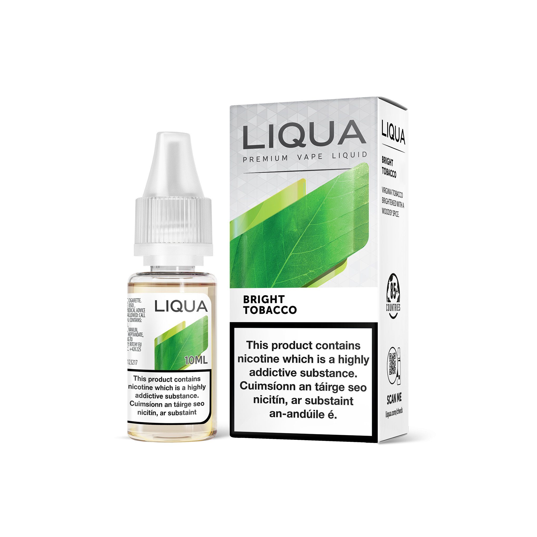 Liqua Tobacco Series E-Liquid Bright Tobacco 0MG - No Nicotine