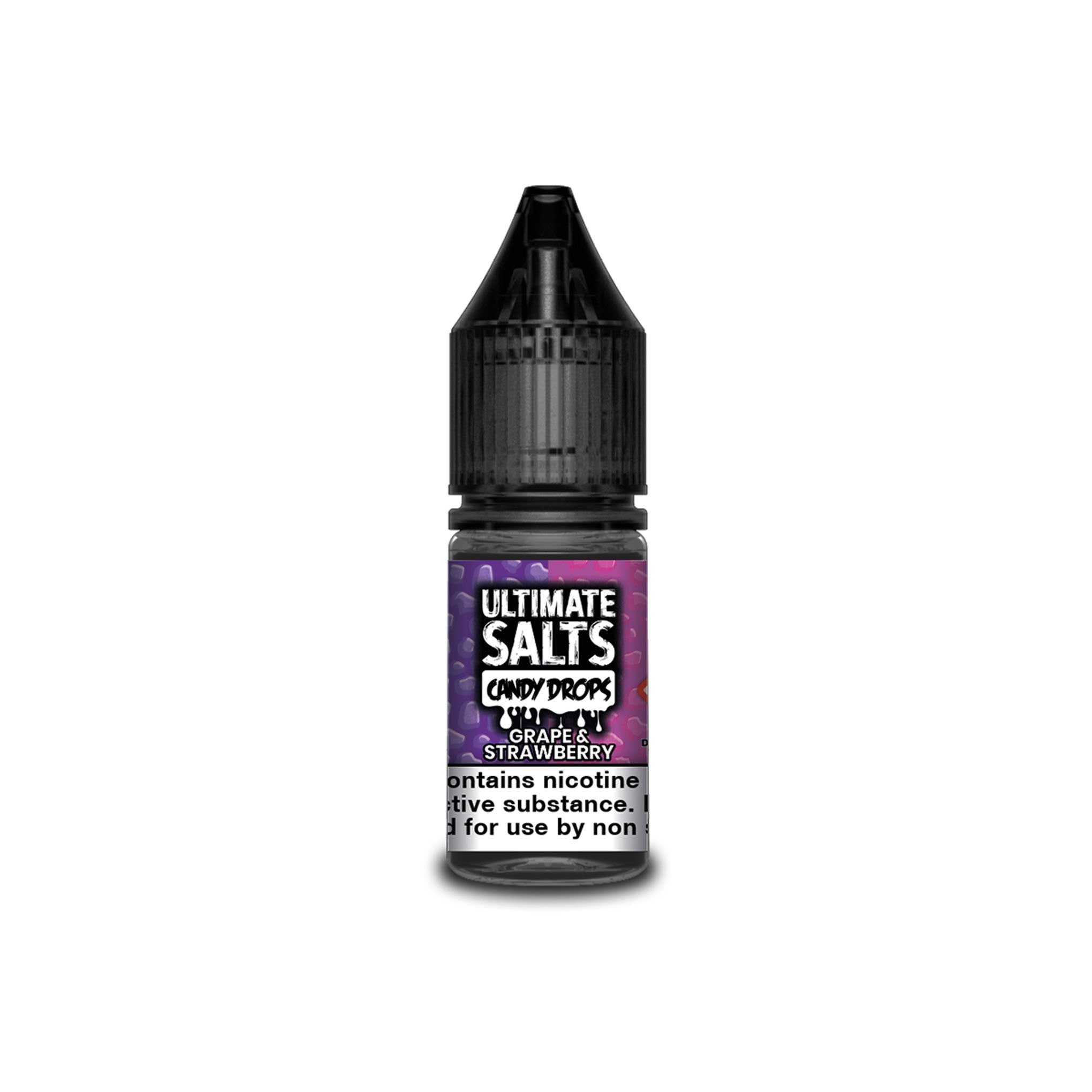 Ultimate Juice Nicotine Salt E-Liquid Grape & Strawberry Candy Drops 10MG - Medium Nicotine