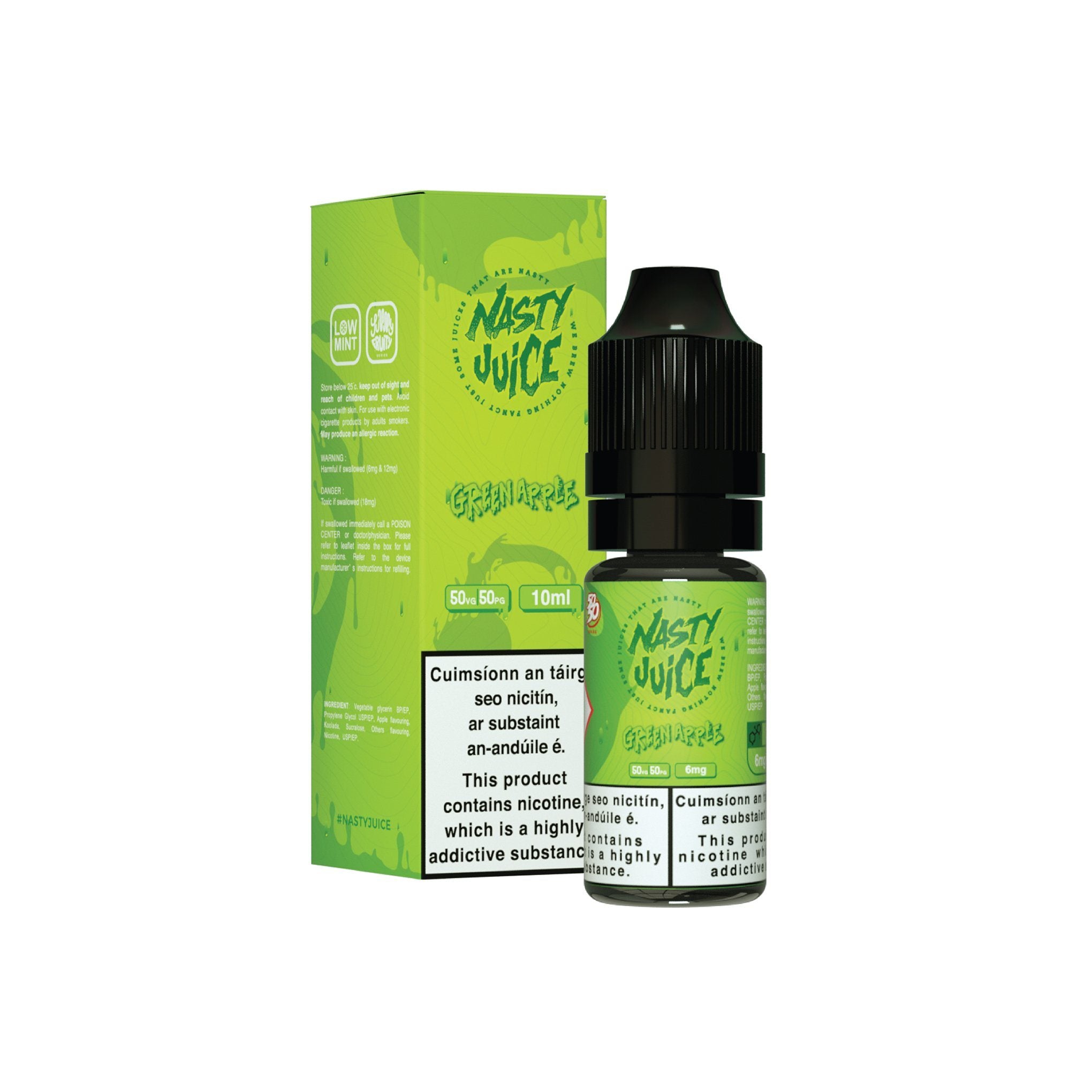 Nasty Juice E-Liquid Green Apple - Green Ape 6MG - Low Nicotine
