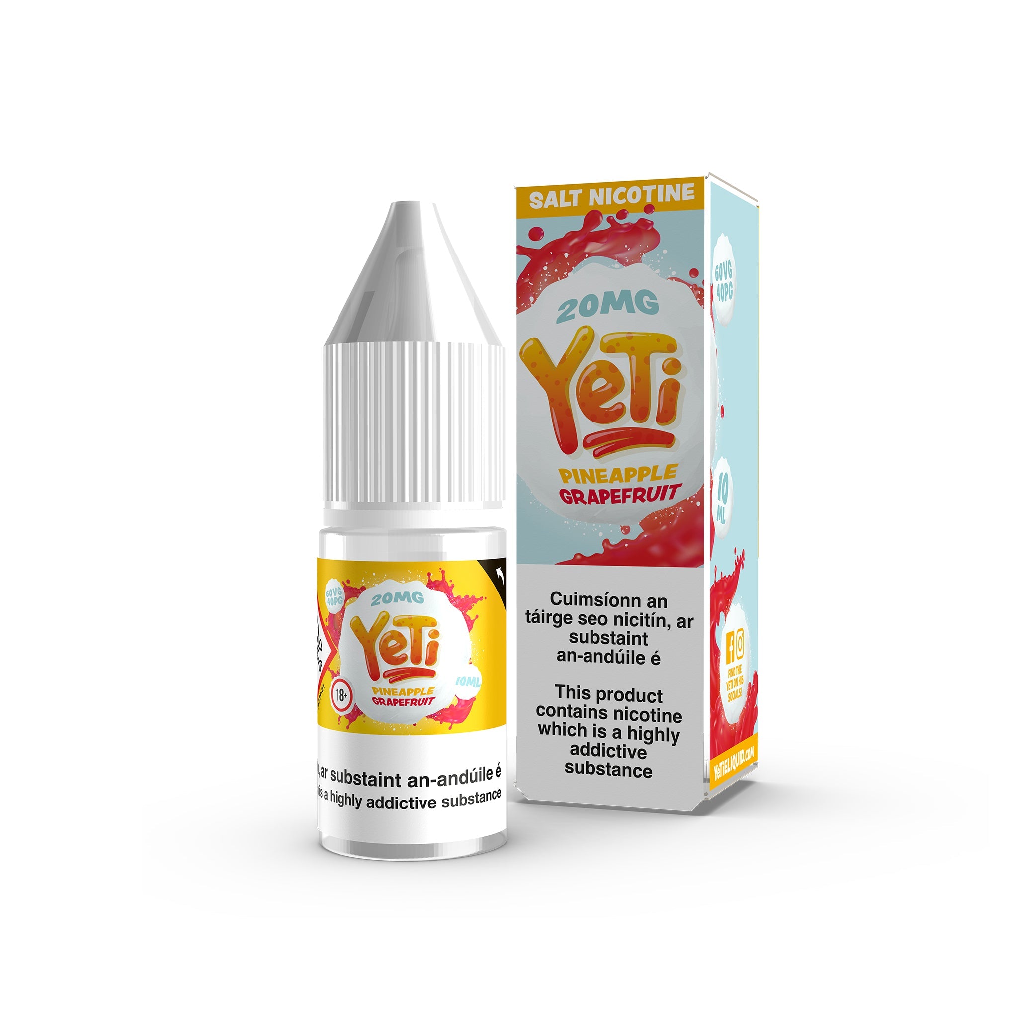 Yeti Nicotine Salt E-Liquid Pineapple Grapefruit 