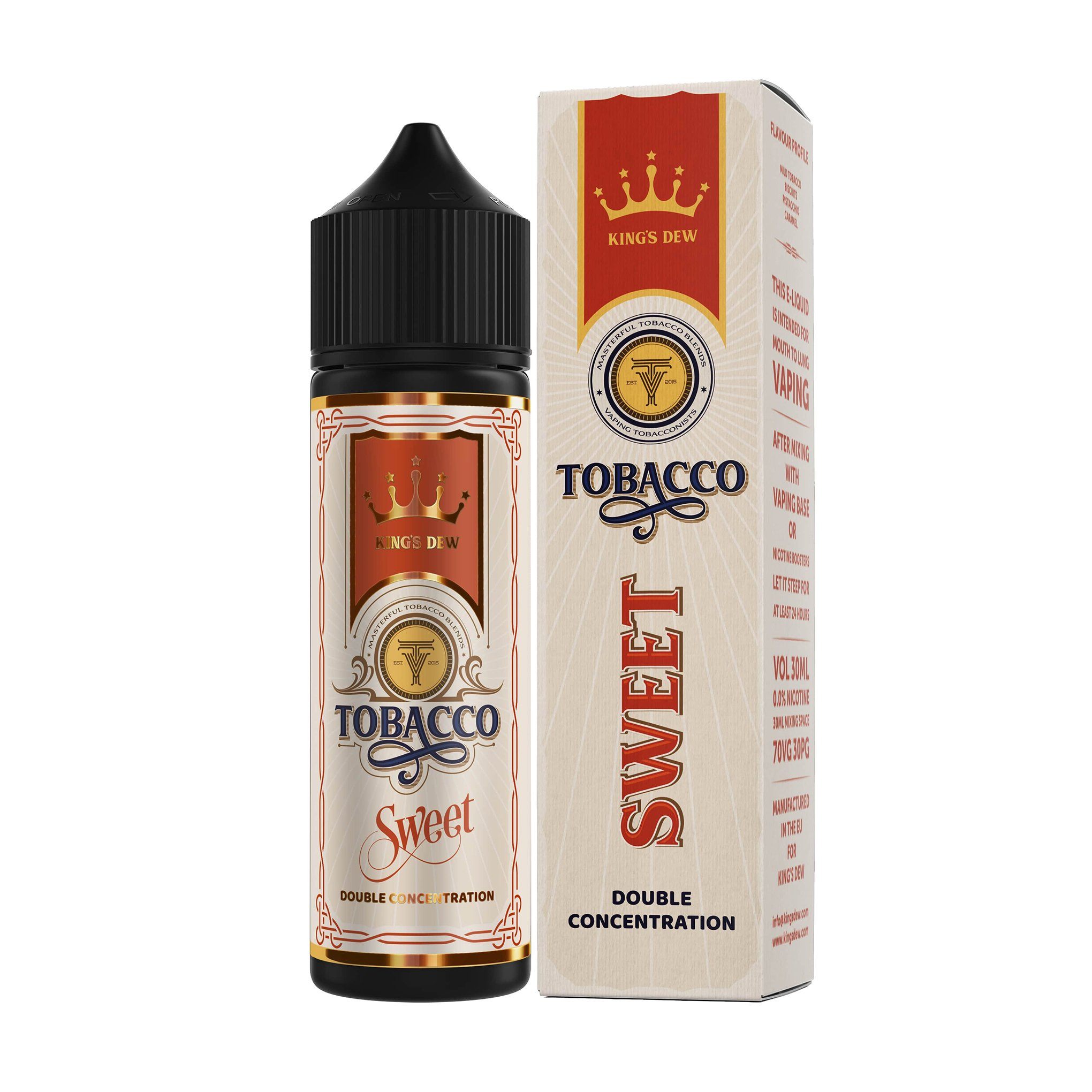 King's Dew Tobacco Short Fill E-Liquid Sweet Tobacco