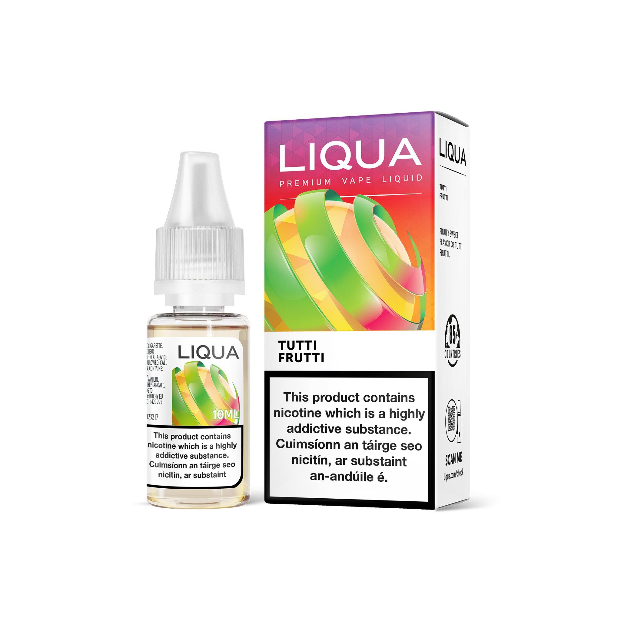 Liqua Fruit & Berry Series E-Liquid Tutti Frutti 0MG - No Nicotine